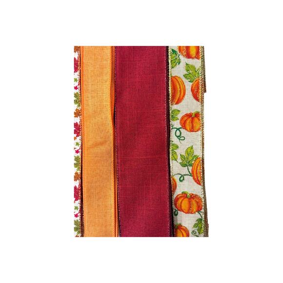 Fall Wreath Kit "Leaves Are Falling Autumn Is Calling" Sign Ribbons Bundle Set - Picture 5 of 5